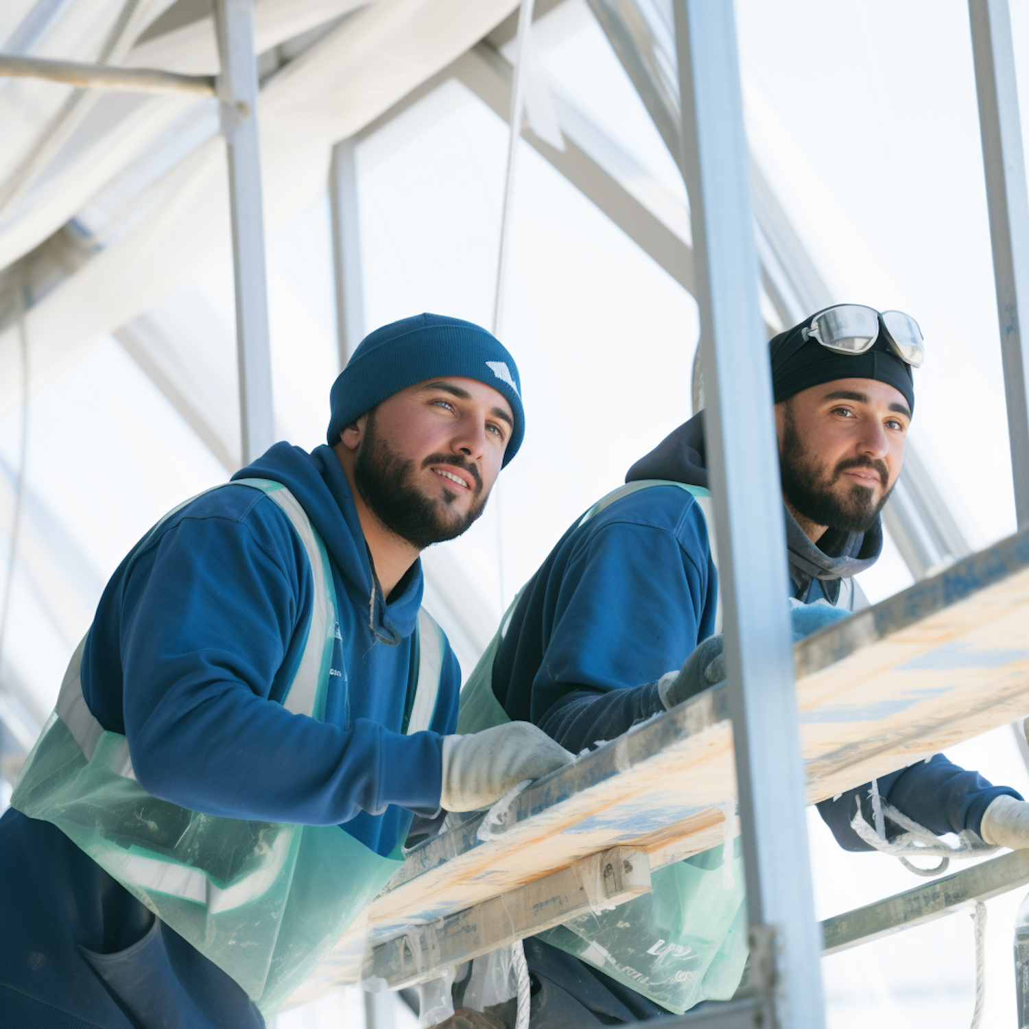 Top 1 Roofing crew members responding to a roof repair call
